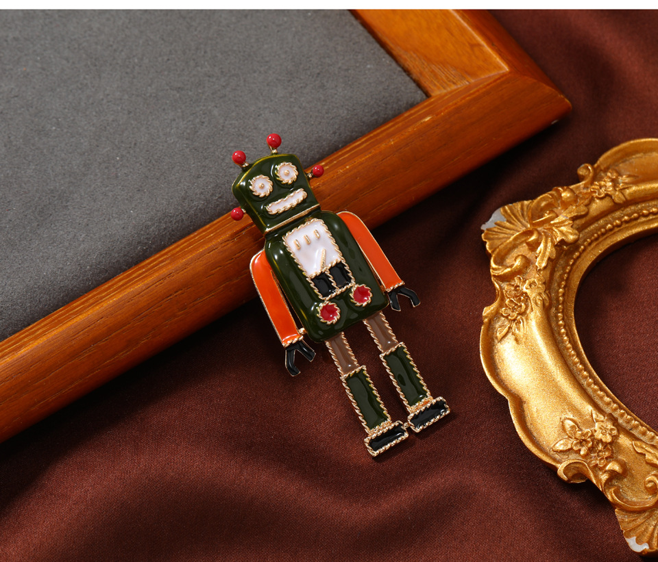 Retro Robot Alloy Enamel Unisex Brooches display picture 4