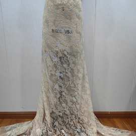 蕾丝贴花婚纱礼服面料花边高品质亮片钉珠网纱布料DIY服装辅料
