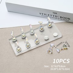 ネイルアートのシングル二列の練習台座の強い磁気甲托は爪の駒の形の指托を着て甲座を作ります。