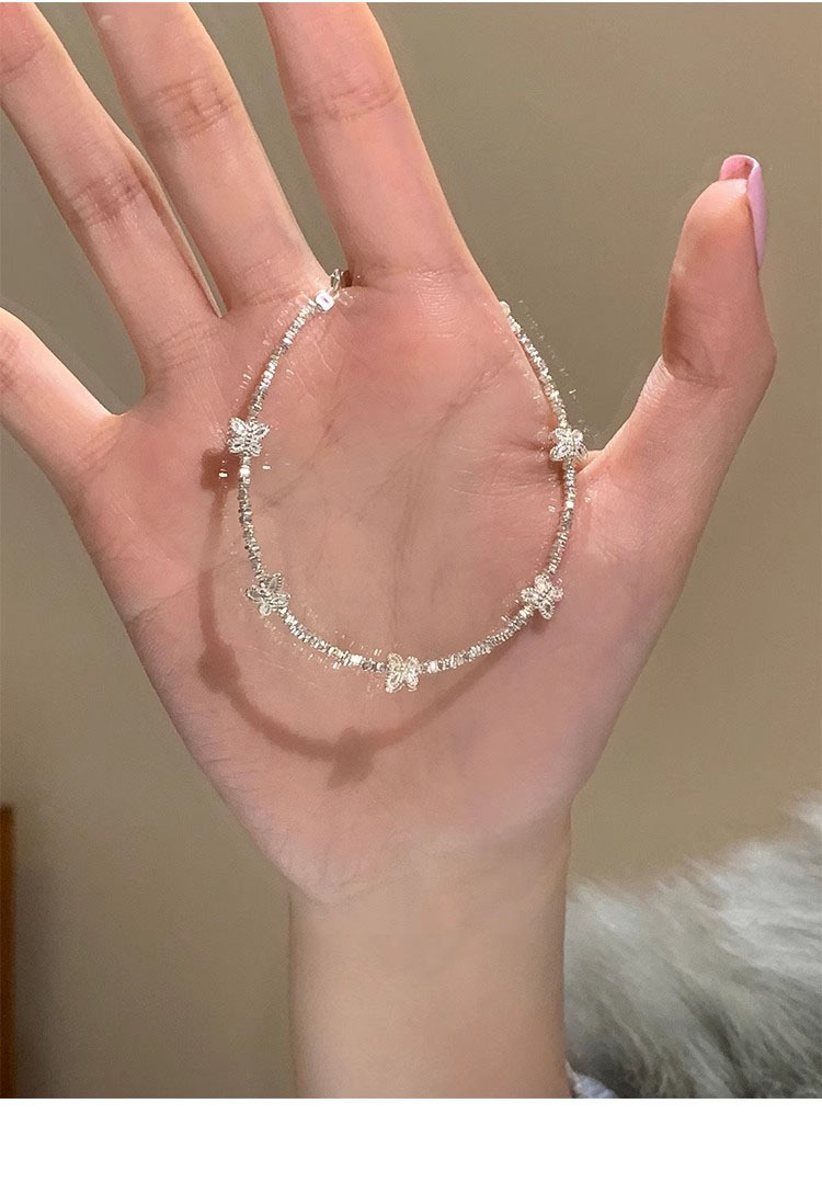 7g Weight Bracelets Classification 925 sterling silver Chain Material 1 Piece Quantity Daily Occasion 925 Sterling Silver Material Butterfly Pattern Women's Gender Beaded, Polishing Design Sweet, IG Style Style 925 Sterling Silver Bracelets Sweet IG Style 2