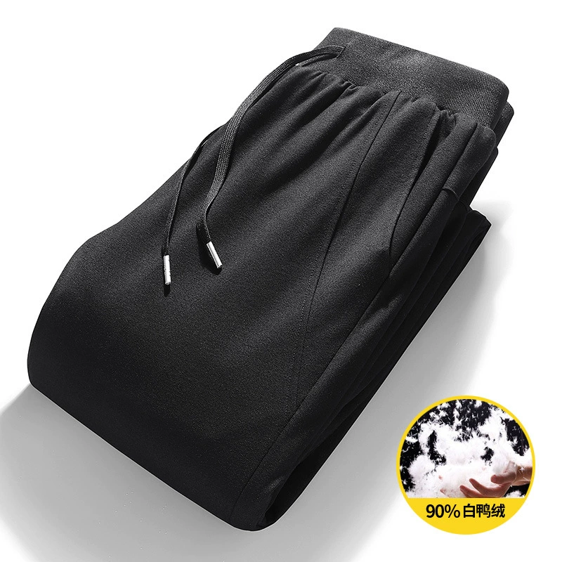 Зимние Мужские Пуховые брюки 90 бархатные уличные мужские брюки 90% белые брюки на утином пуху мужские теплые холодные