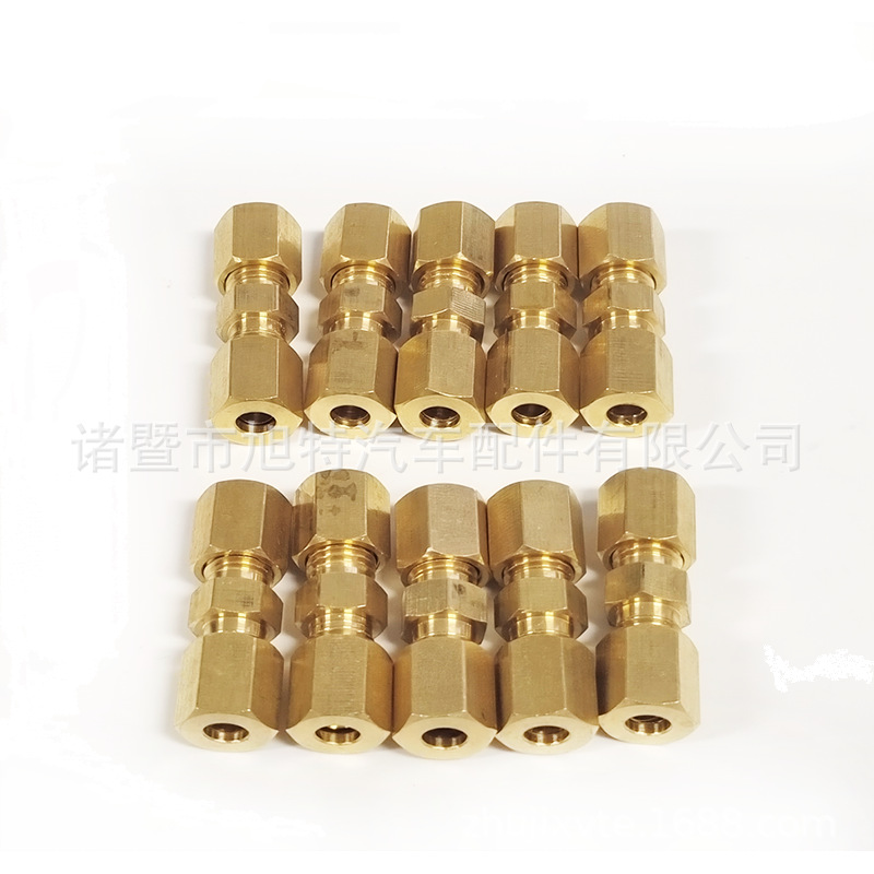 1-piece connector yellow steel connector brake line compression joint alliance suitable for 3/16 inch OD pipe factory