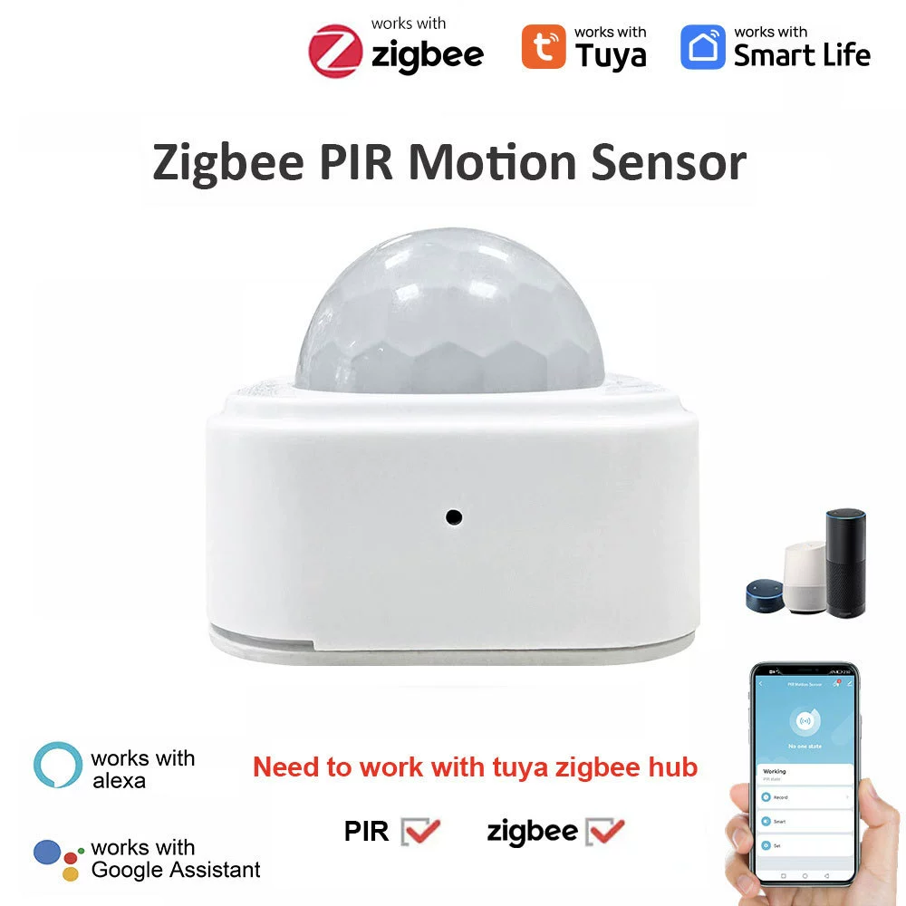 Tuya zigbee мобильный инфракрасный датчик человеческого тела PIR-датчик квадратный