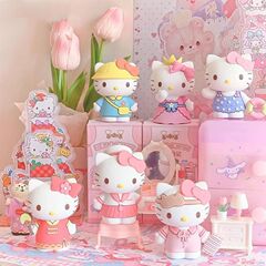 ブラインドボックスサンリオハローキティお色直し日记シリーズkt猫フィギュアぬいぐるみかわいいテーブル置物おもちゃプレゼント