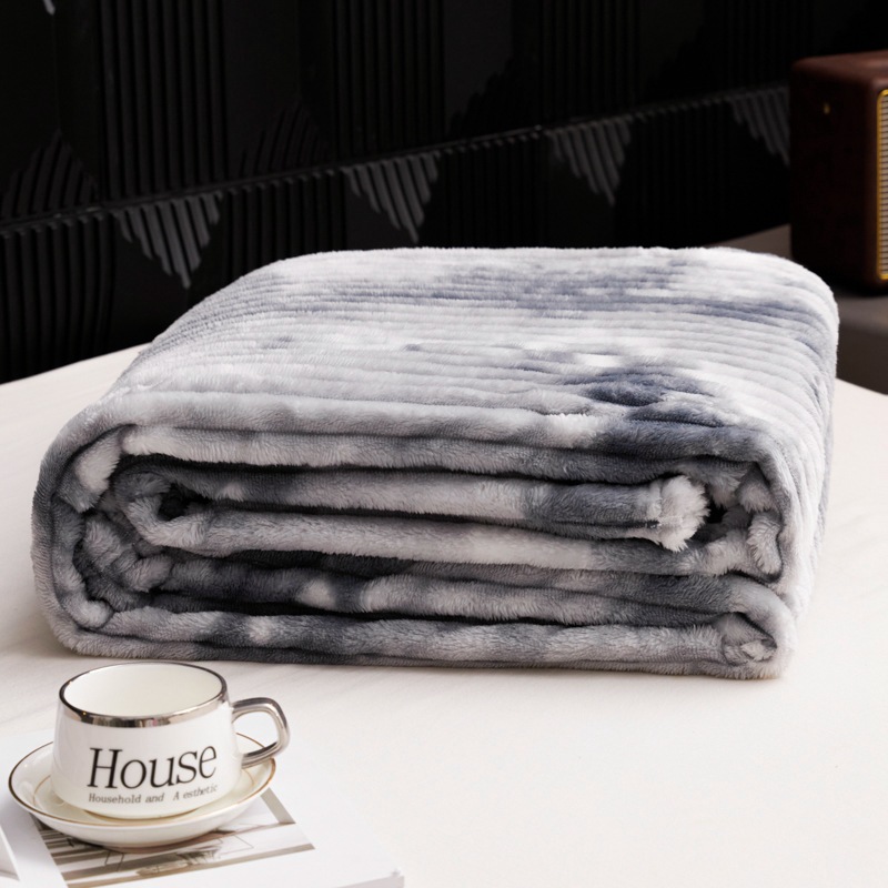 Nueva imitación de pelo de conejo, gran tira de dibujo, arte teñido anudado, manta casual, manta de lana de leche, manta, exportación transfronteriza, comercio exterior