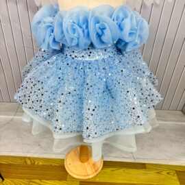 儿童礼服新款优雅亮片婚礼花童礼服公主裙小女孩生日派对舞会礼服
