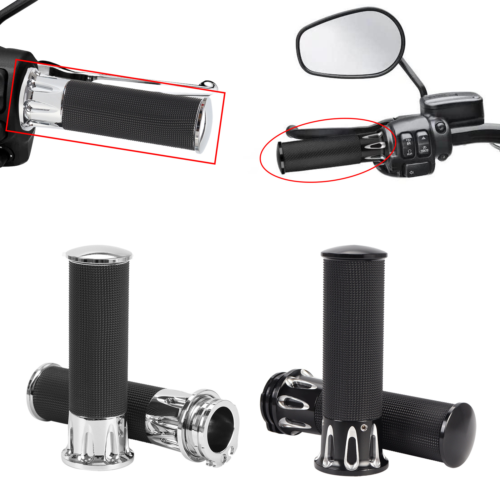 Motorcycle modification accessories Harley 883 XL1200 hollow handle cover grip 25mm handlebar handle glue