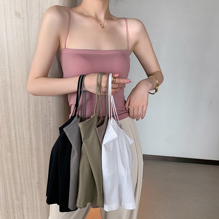 1806 bare ammonia solid color camisole women's inner one-piece chest pad Net red beauty back underwear outer wear bottoming top 1806 bare ammonia solid color camisole women's inner one-piece chest pad Net red beauty back underwear outer wear bottoming top