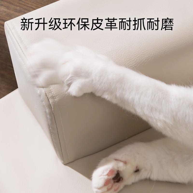 Perrera simple de cuero liso en forma de L nido perro dormir descanso estera extraíble y lavable oso peluche mascota sofá