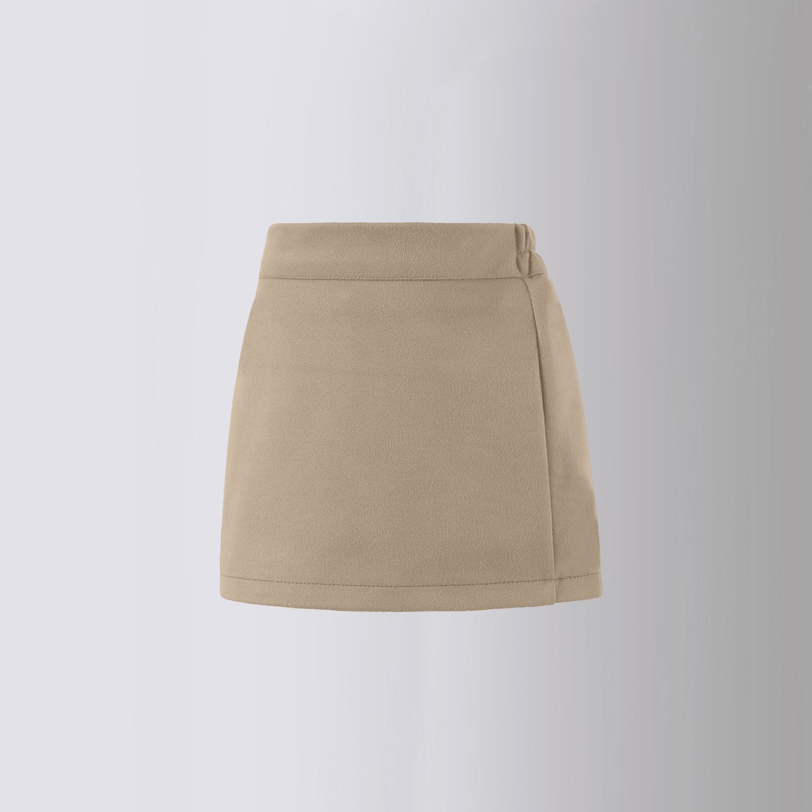 2383 khaki solid color wool hip skirt [Starry Sky Ni]