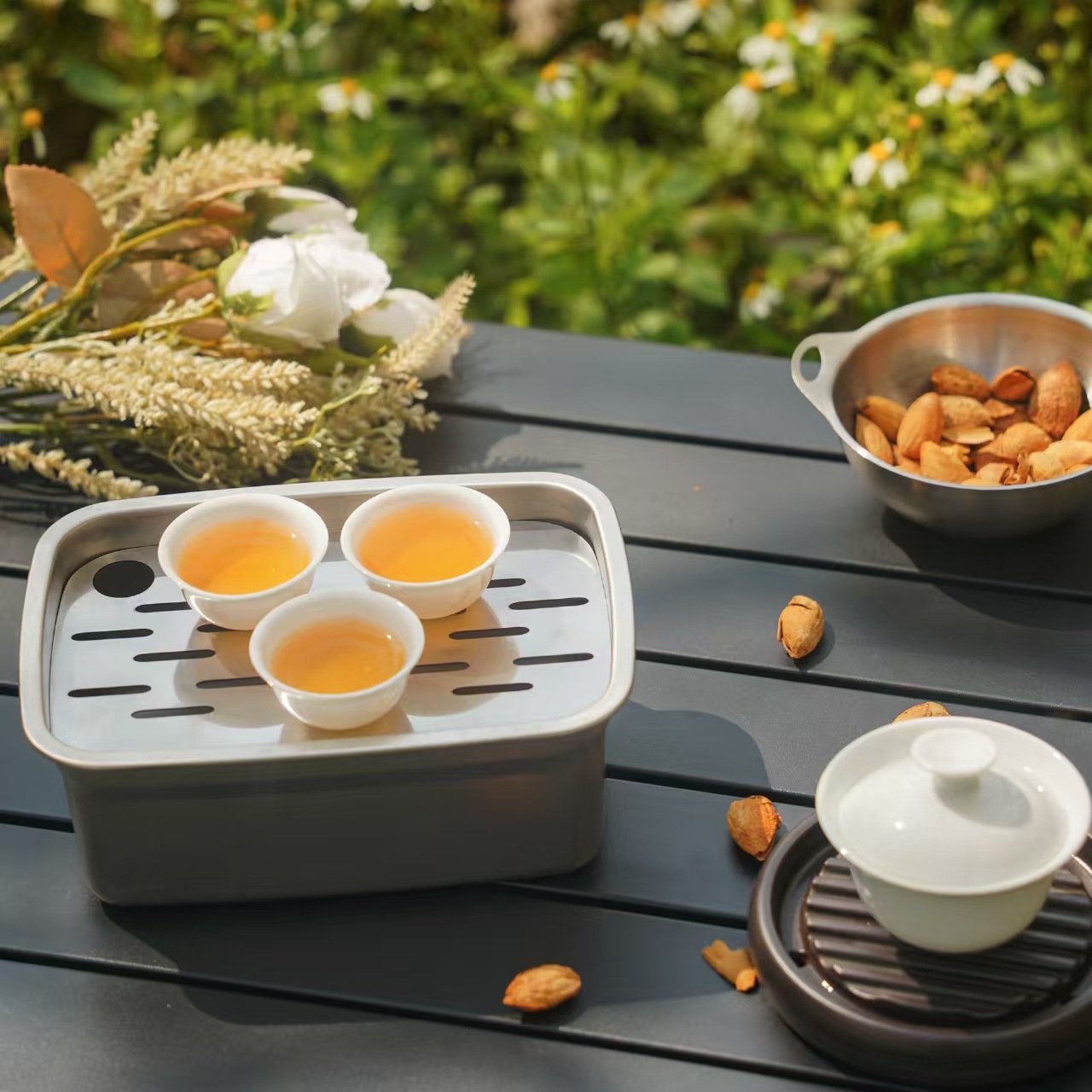 Travel Tea Set Outdoor Portable Camping Light Luxury Set Portable Tea Making