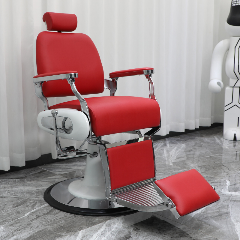 Sillón de barbero vintage para cortes de pelo, sillón de salón reclinable, sillón de barbero para hombres, sillón giratorio. image 17