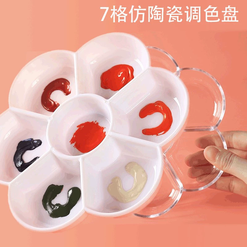 8 см гуашь Пигмент палитра коробка утолщенный пластик цветок сливы акрил традиционная китайская живопись Пигмент палитра Оптовая Продажа с фабрики