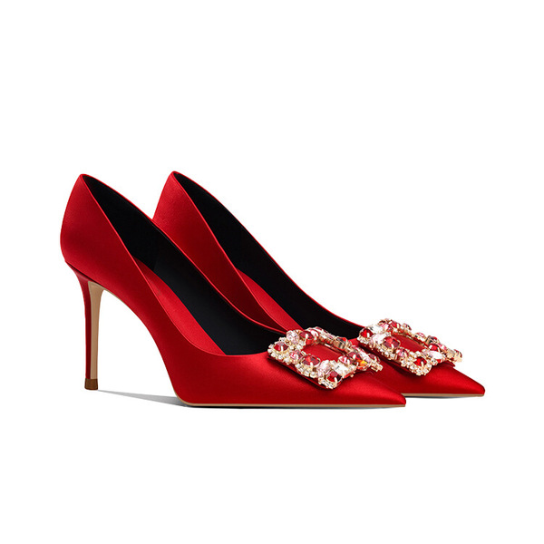 High heels heels with rhinestones
