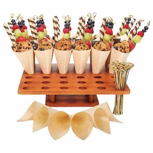 Wooden Pine Square Round Ice Cream Stand Display Cone Stand Ice Cream Cone Stand Wooden Stand
