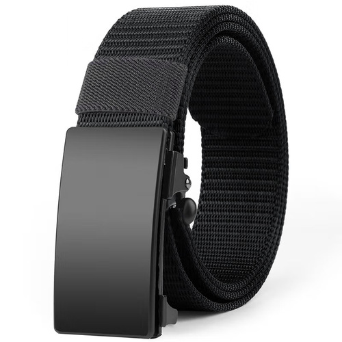 New canvas belt for men, all-match casual outdoor nylon pants belt for young and middle-aged people, simple automatic buckle belt for boys