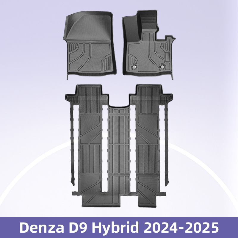 Aplicable a Denza D9 híbrido 2024 - 2025 3D para todo el tiempo TPE cojín de pie de automóvil cojín de colateral