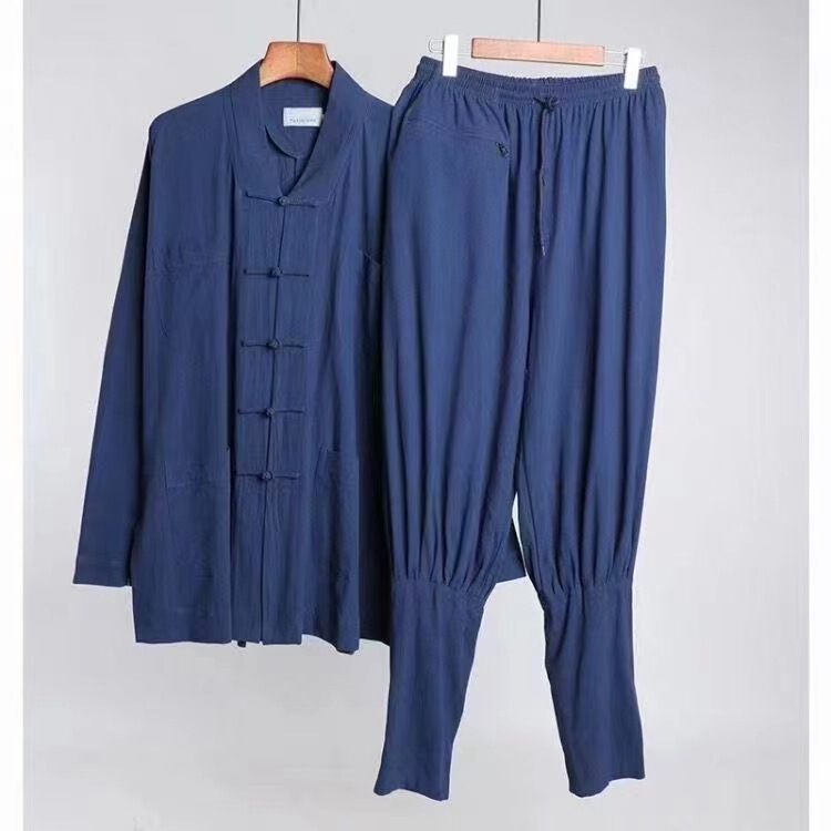 Monk Clothing Spring and Autumn Linen Leggings-Free Short Jacket Suit Monk Clothing Men's and Women's Comfortable Suit Bhikhuni