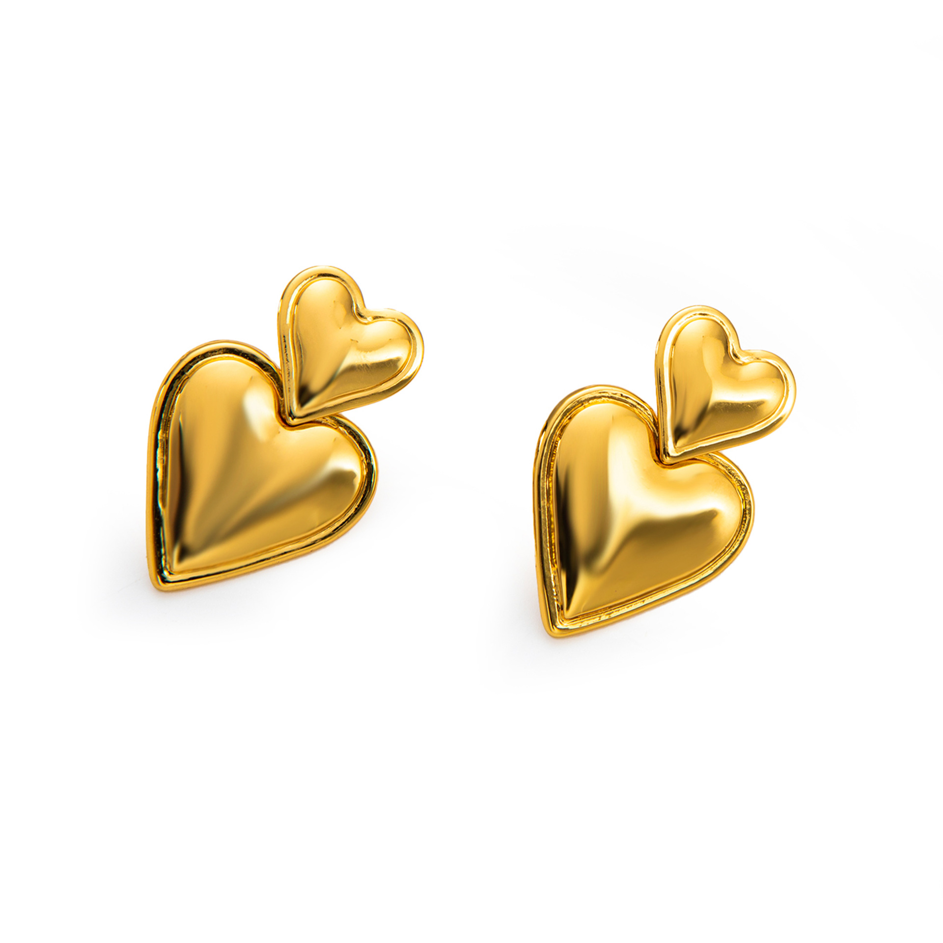 12g Weight 0.03µm Gold Plating Thickness Electroplated Gold Plating Process 201 Stainless Steel Ear Needle Material Golden Plated Plating Material Stone-Free Inlay Material Ear Studs Classification 1 Pair Quantity Casual Occasion 201 Stainless Steel Material Heart Shape Pattern Women's Gender Simple Style Style Plating Craft 1 Pair Simple Style Heart Shape Plating Titanium Steel Ear Studs 14