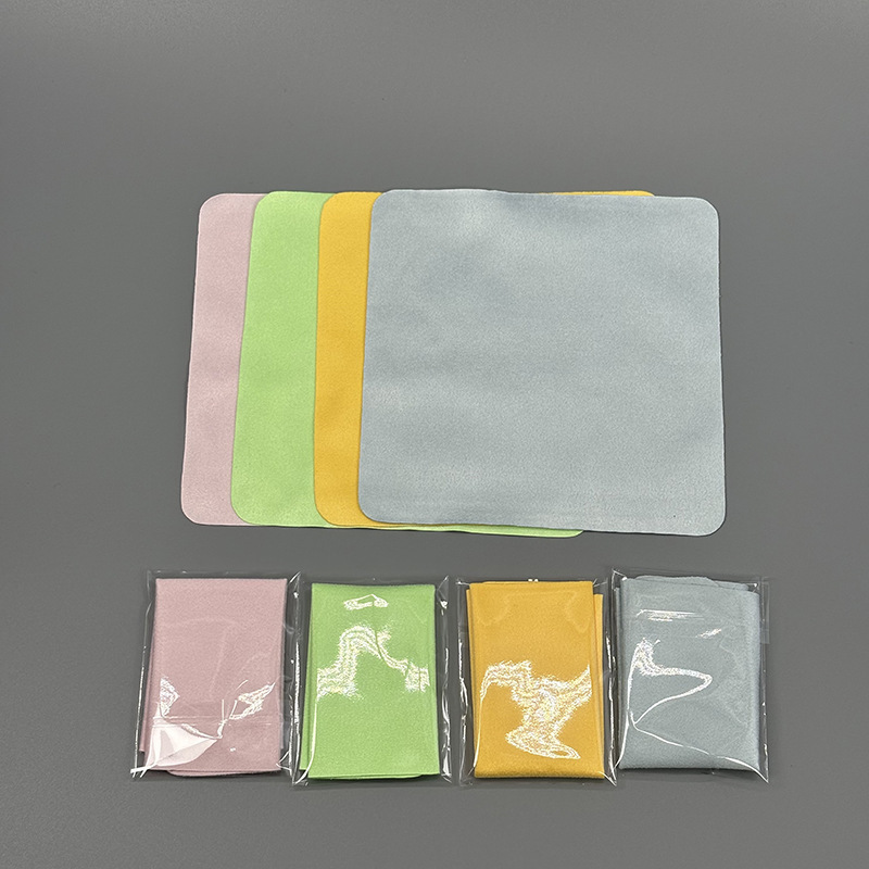 Paquete independiente de tela de seda simple de color sólido gafas tela suave limpiable cámara de pantalla de teléfono móvil