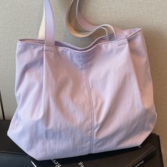 夏季轻便尼龙包包女大容量通勤托特包休闲百搭学生上课单肩帆布包