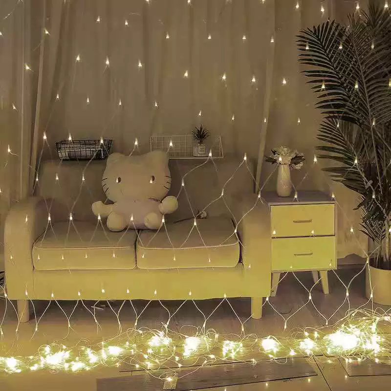 LED Net Fairy Lights, Outdoor Hanging Blossom Lantern, Multi-color, Remote & Transformer Options
