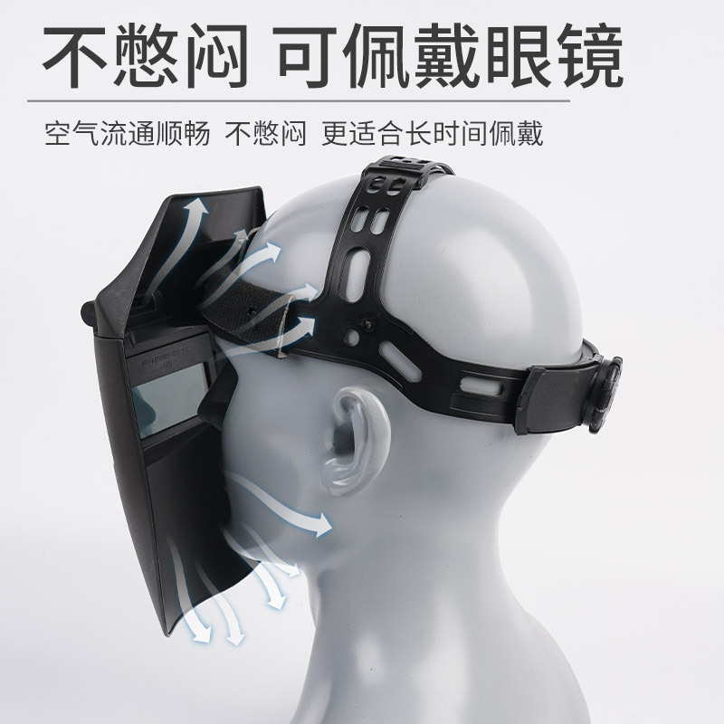 máscara de soldadura eléctrica de desvanecimiento automático solar montada en la cabeza anti-asqueado gafas de cara completa portátiles protectores faciales soldadores especiales de soldadura image 3