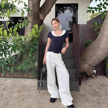 娃娃领正肩短袖t恤女夏季新款修身独特漂亮韩系显瘦上衣