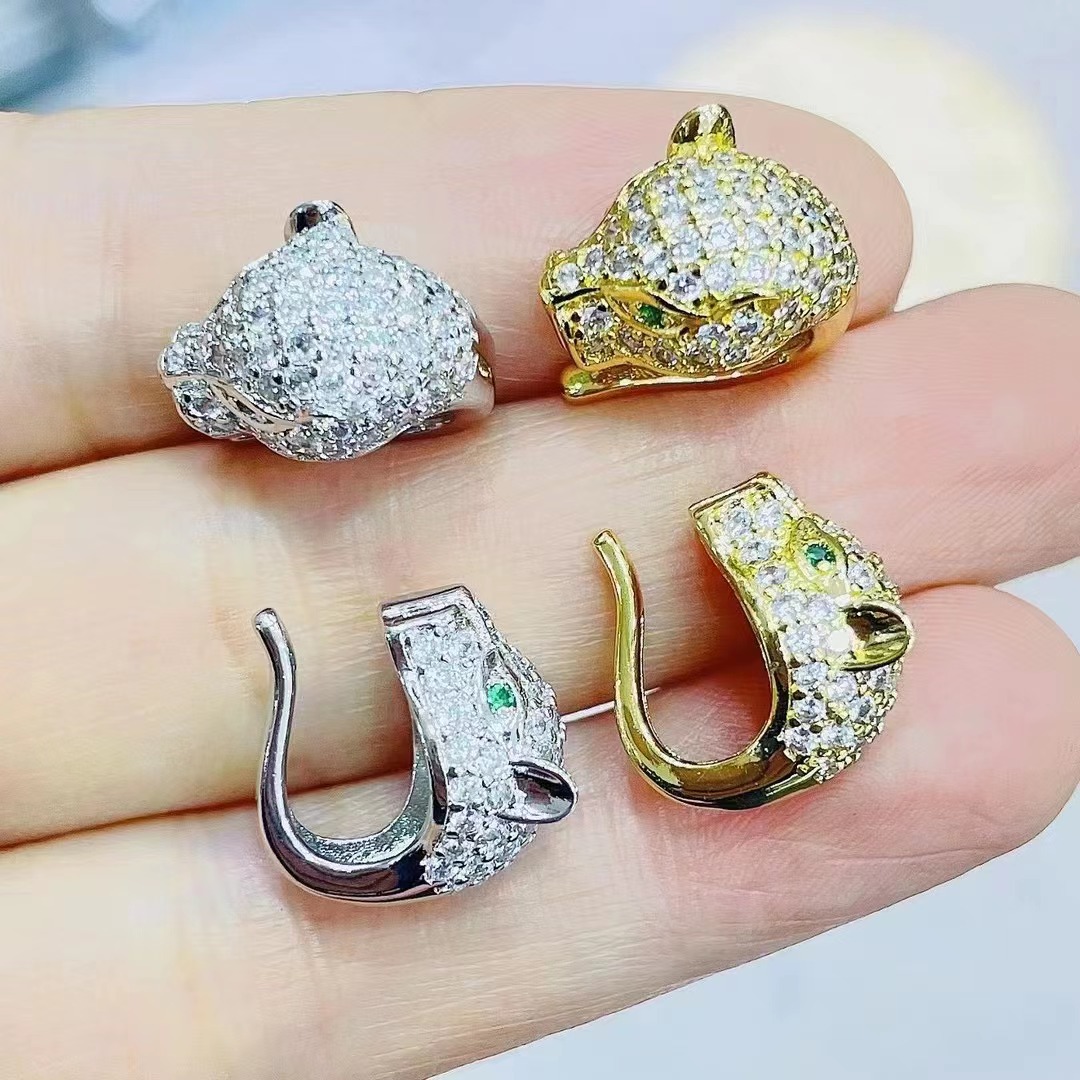 Unisexe Mode Animal Le Cuivre Zircon Des Boucles D'oreilles Placage Zircon Incrusté Clip Et Manchette Boucles D'oreilles display picture 1