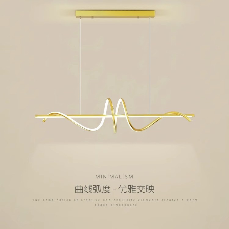 Lámpara de Araña para Restaurante, Estilo Nórdico, Creativa, con Tiras LED, Espiral, para Barra, Mesa, Lineal, Moderna, Minimalista, para Comedor