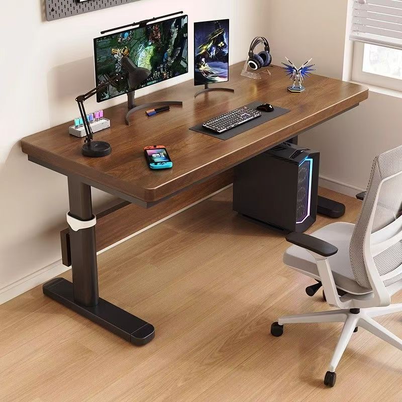 Adjustable height computer desk, desktop bedroom home student desk, solid wood simple office writing desk, stylish gaming desk Adjustable height computer desk, desktop bedroom home student desk, solid wood simple office writing desk, stylish gaming desk