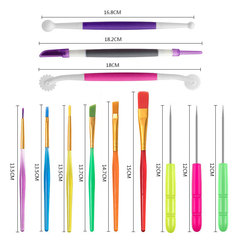 Cross-border clay tool 12-piece set cake decoration cookie brush gummy stirring hole punch tweezers coffee painting