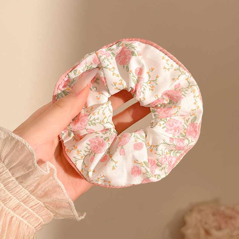 Coreano de encaje a cuadrícula anillo de cabello de intestino para mujeres 2026 nuevo estilo de cabello in-viento de gran tamaño bolas de cabello flor de tocado