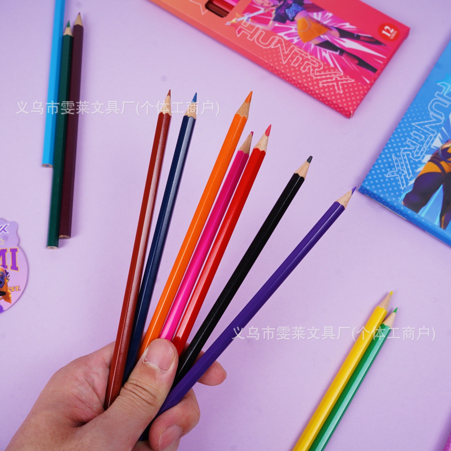 Caza de brujas 12 paquetes de dibujos animados K-POp lápiz para estudiantes de pintura de color especial lápiz de escritura suministro image 4