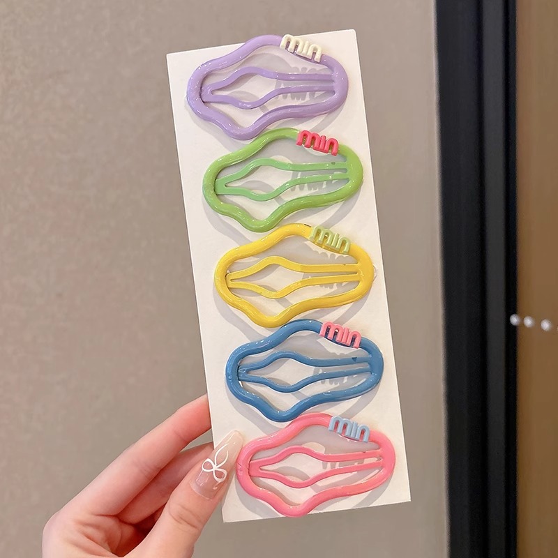 Horquilla de estrella de color dopamina 2025 nueva horquilla de gota de agua de nube para niños flequillo lateral bb clip tocado