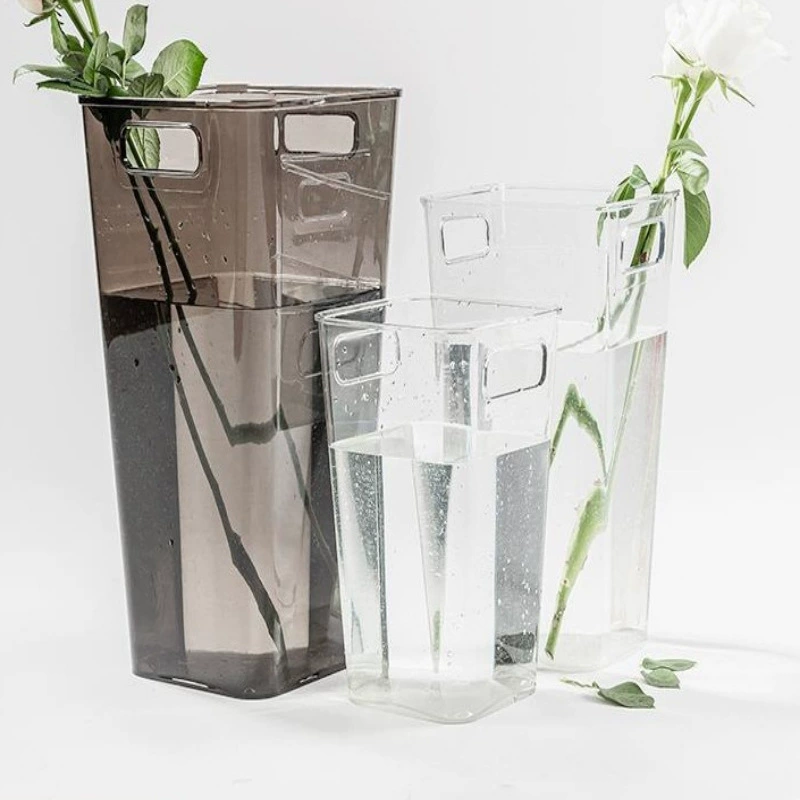 Пробуждение ведра Прозрачный акриловой цветочный магазин ваза глубоководный цветочный ведро домашние цветы