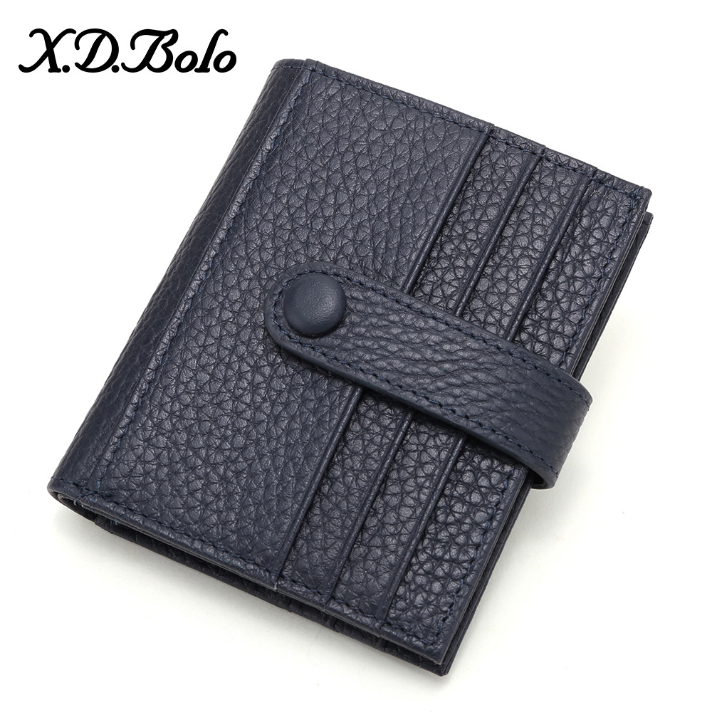 Piel de vaca pequeña cartera de las mujeres monedero corto multi-tarjeta de posición estilo coreano estudiante cartera Mini titular de la tarjeta monedero