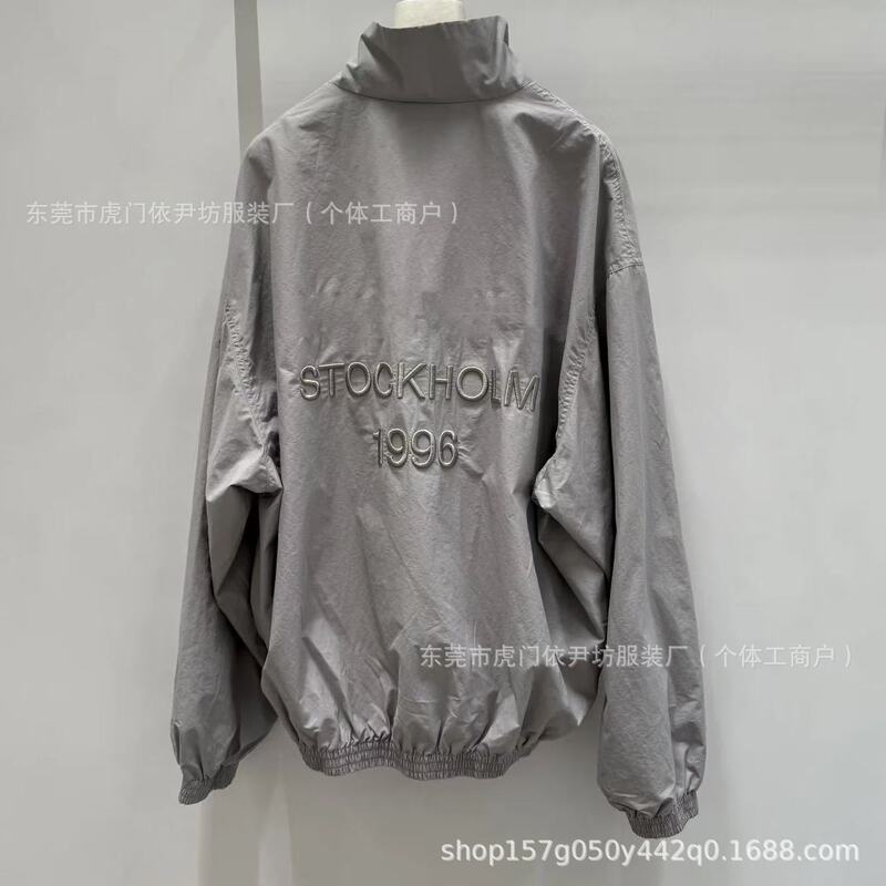 2025 春夏新作ハイバージョンバック刺繍薄手ジャケットジャケット男性と女性の同じスタイルのジッパージャケット|undefined