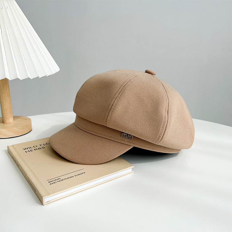 Corea del Sur nicho octogonal sombrero moda femenina Otoño e Invierno estilo coreano cara de aspecto pequeño todo partido boina retro de lana pintor sombrero