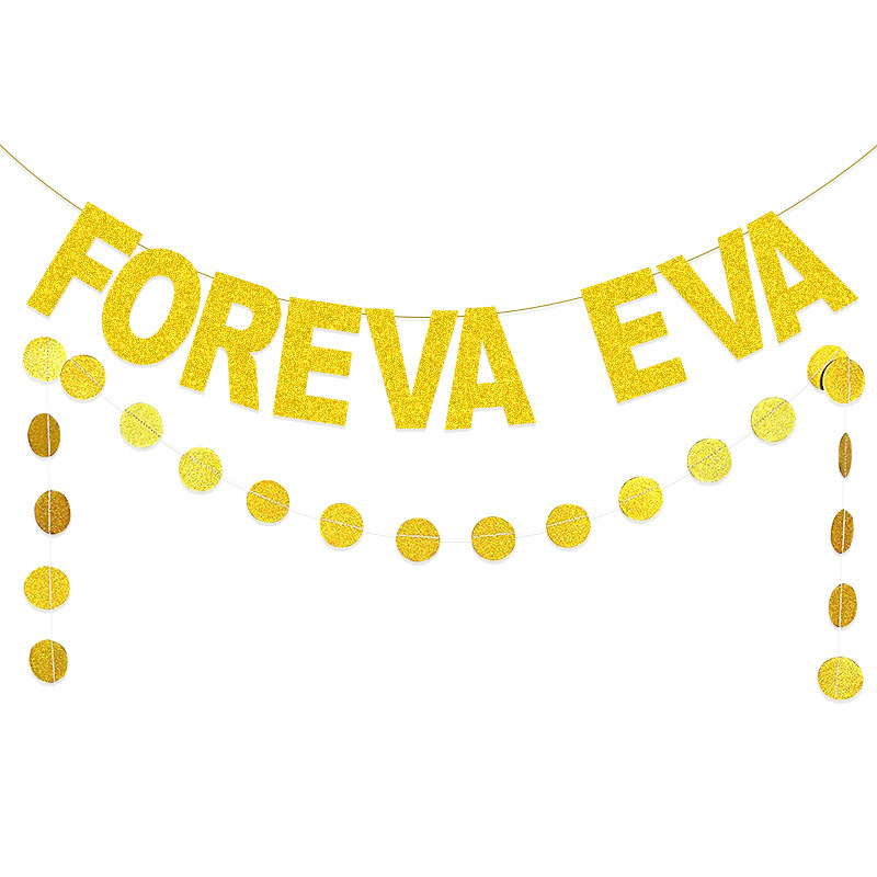 Fiesta de boda decoración compromiso cadena bandera Día de San Valentín tirar bandera pieza redonda tirar flor