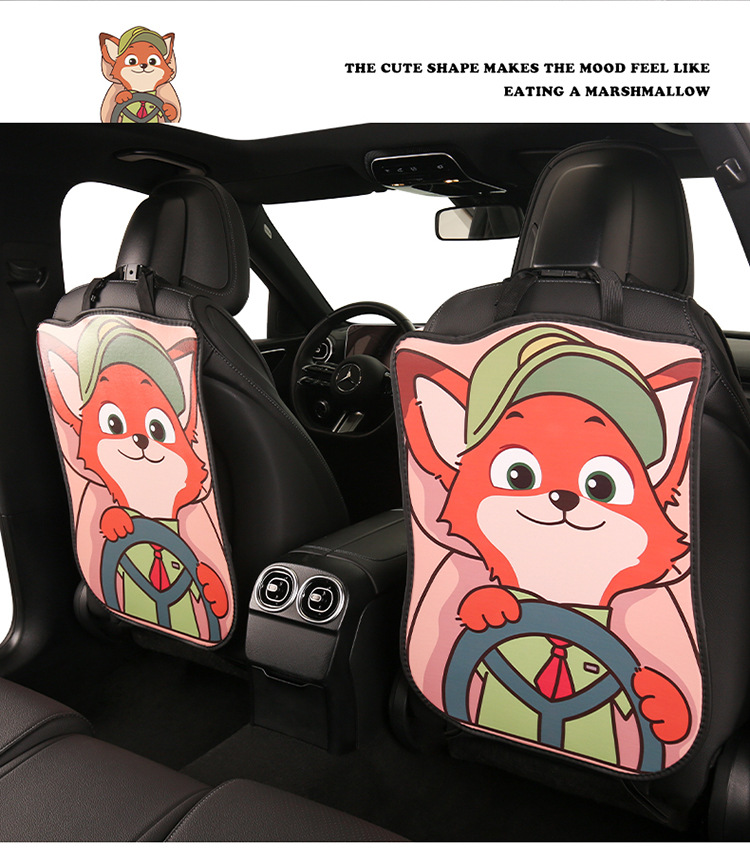 2024 car seat cushion four seasons universal seat back four seasons universal cute cartoon high-end car seat back anti-kick pad