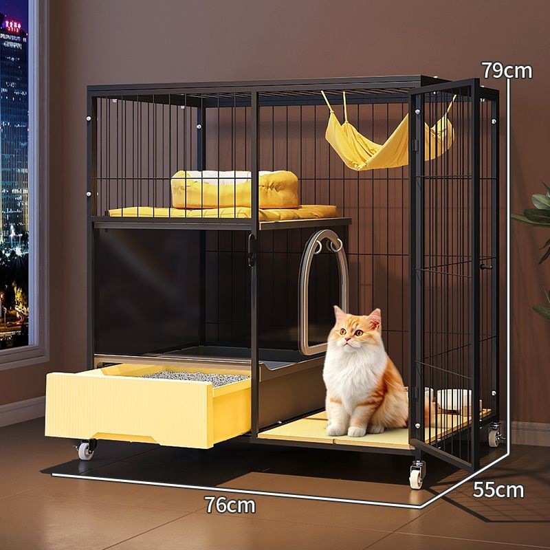 猫笼子带厕所一体自由空间猫别墅家用室内一室一厅一卫猫窝舍|undefined