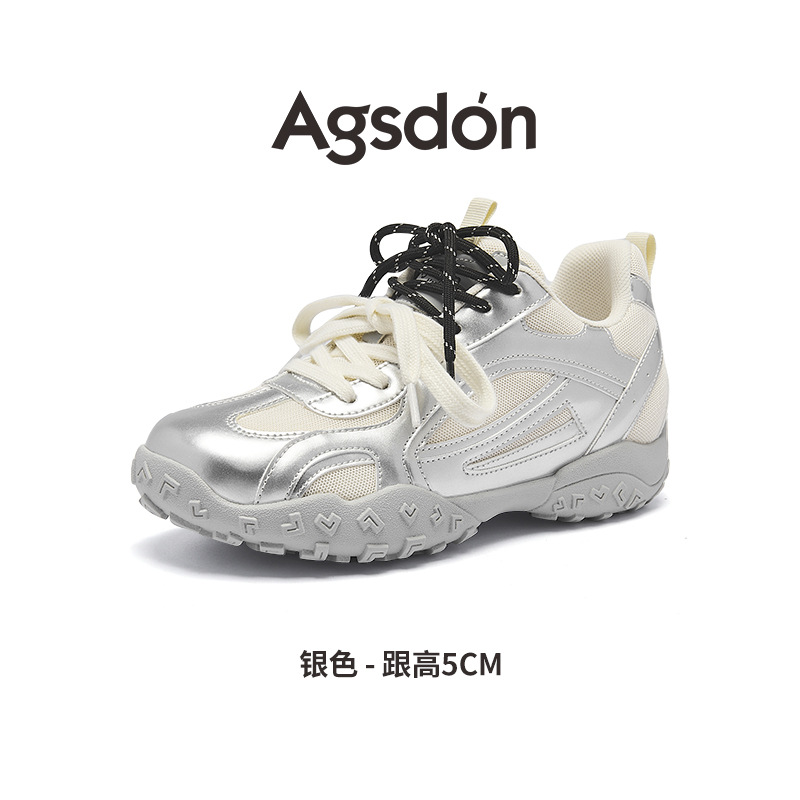 Augu Shi Deng plata zapatos de entrenamiento para mujeres 2026 nuevos zapatos de skate casuales de primavera ballet retro zapatos de moda