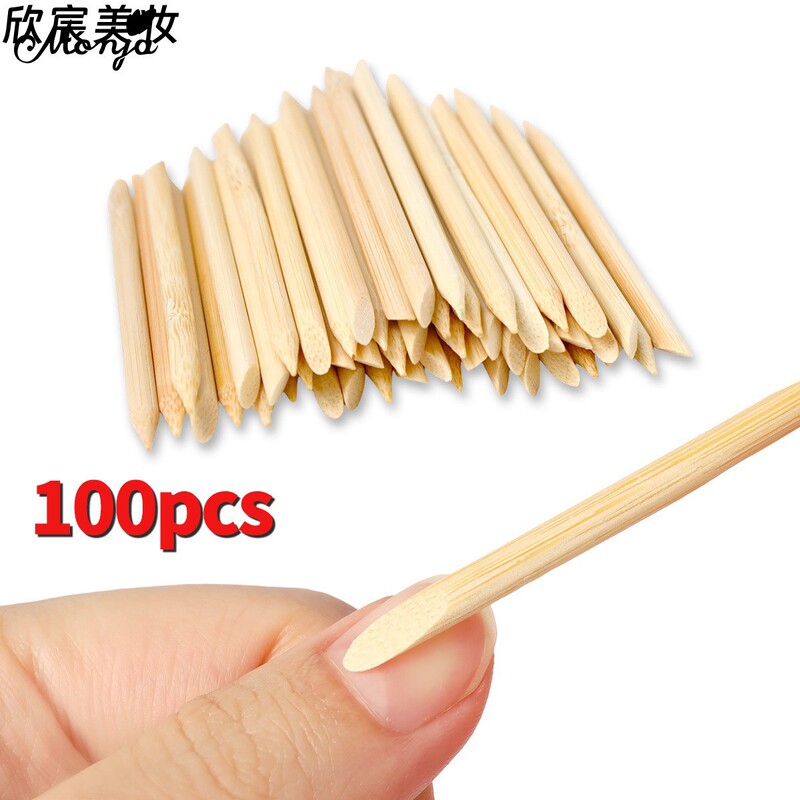 Nail Art Tools: Wooden Sticks, Beech Wood Small Sticks, Wooden Picks for Wearing Nails, Removing Stains, Pushing Cuticles, Orange Wood Sticks