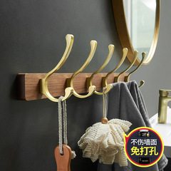 免打孔實木掛衣鈎牆上掛鈎一排長條強力進門玄關衣服衣帽鈎掛衣架