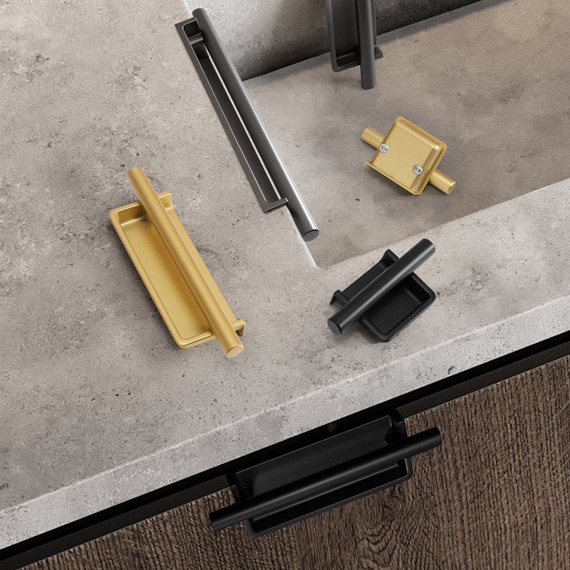 櫃門暗裝拉手現代內嵌拉手移門開槽嵌入式扣手隱形櫃門拉手五金