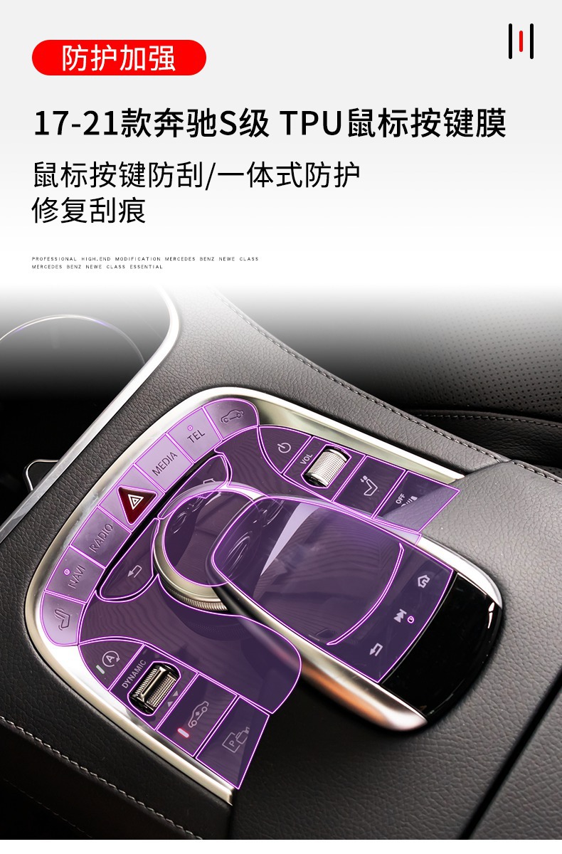 Protective Film for Mercedes-Benz S-Class Interior Shift Mouse Touchpad