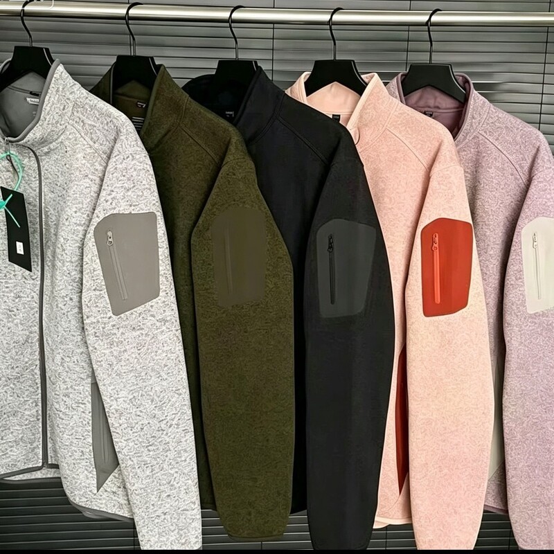 Unisex COVE stand-collar cardigan, suitable for outdoor activities, hiking, and as a lightweight fleece jacket
