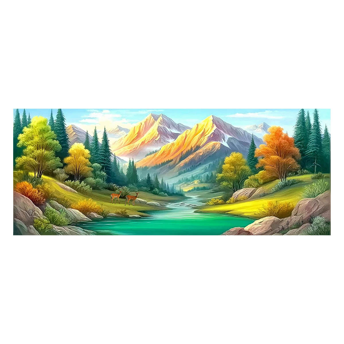 [Algodón importado] Mona Lisa real bordado cruzado con la espalda de Jinshan-Shui Liujiaoqiang paisaje bordado de hilo moderno image 5