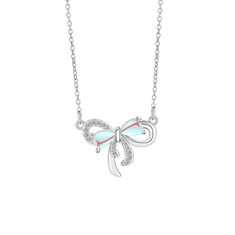 Collana con fiocco per donna, regalo di gioielli con ciondolo con fiocco alla moda per donne e ragazze_voghion.com